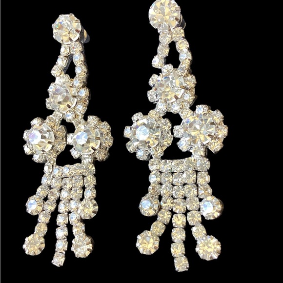 Vintage Crystal Chandelier Earrings (t10) - Picture 6 of 6